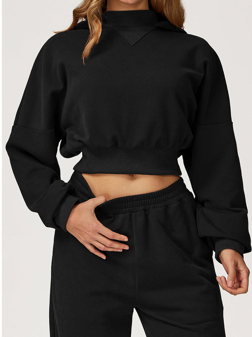 Chic Cocoa Crop Hoodie