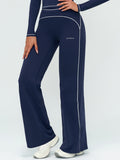 Contrast Flow Wide-Leg Pant