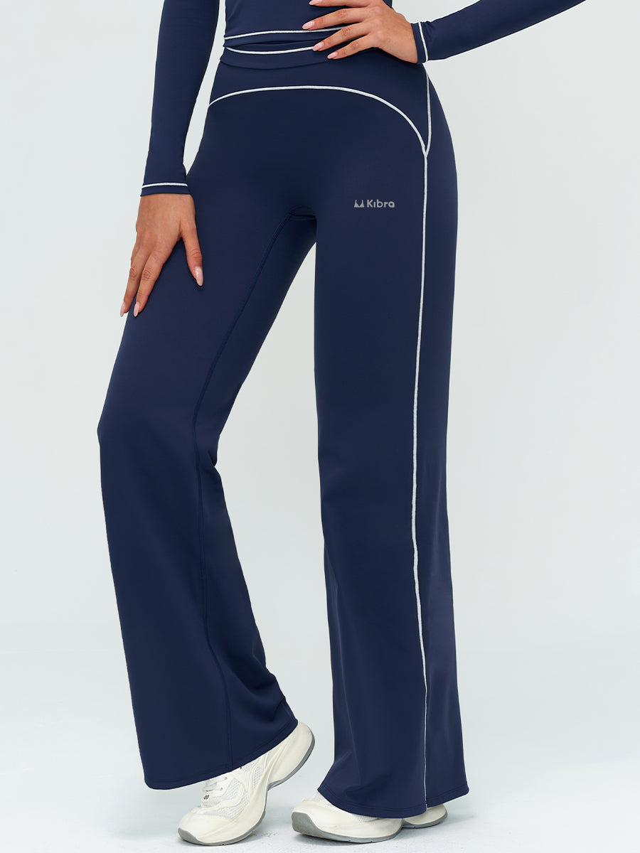 Contrast Flow Wide-Leg Pant