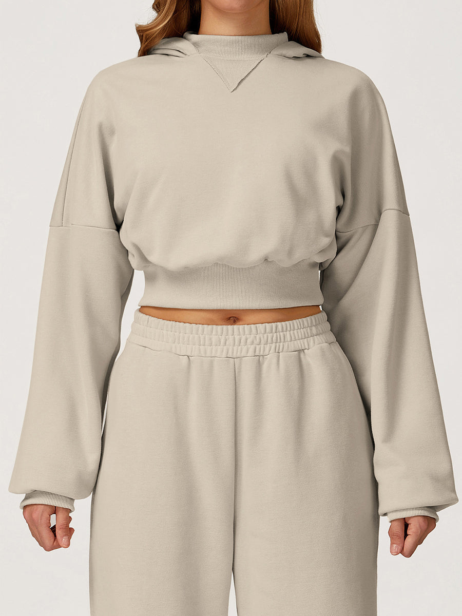 Chic Cocoa Crop Hoodie