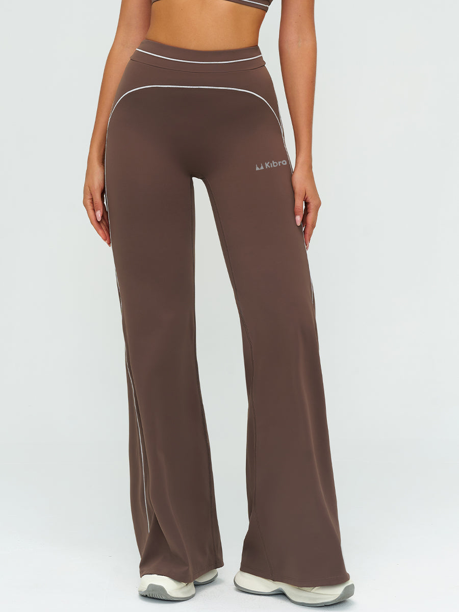 Contrast Flow Wide-Leg Pant