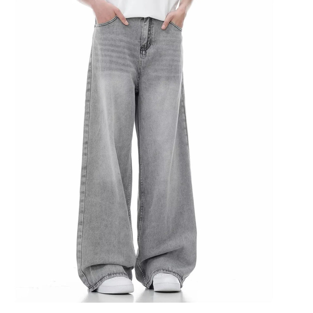 Vintage Grey Wide-Leg Baggy Jeans
