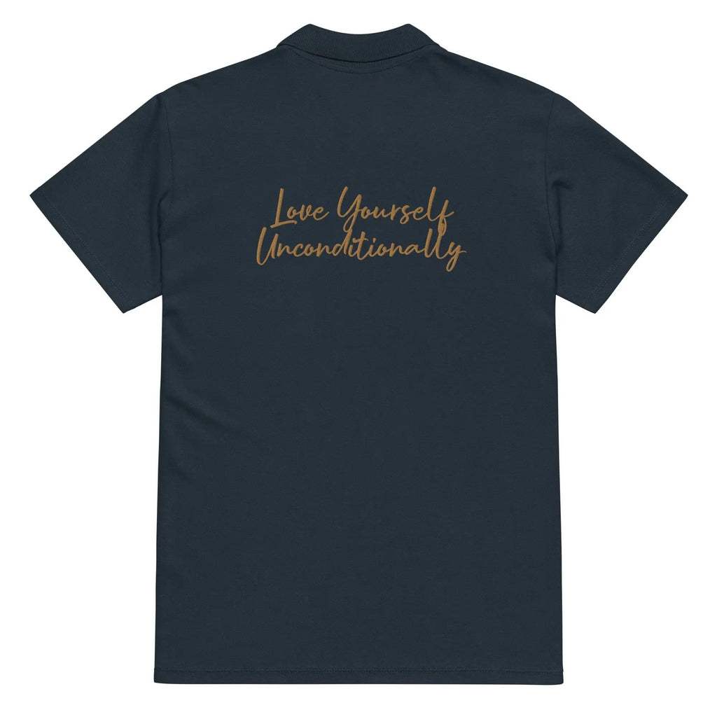 Self Love Premium pique polo shirt with Old Gold Embroidery